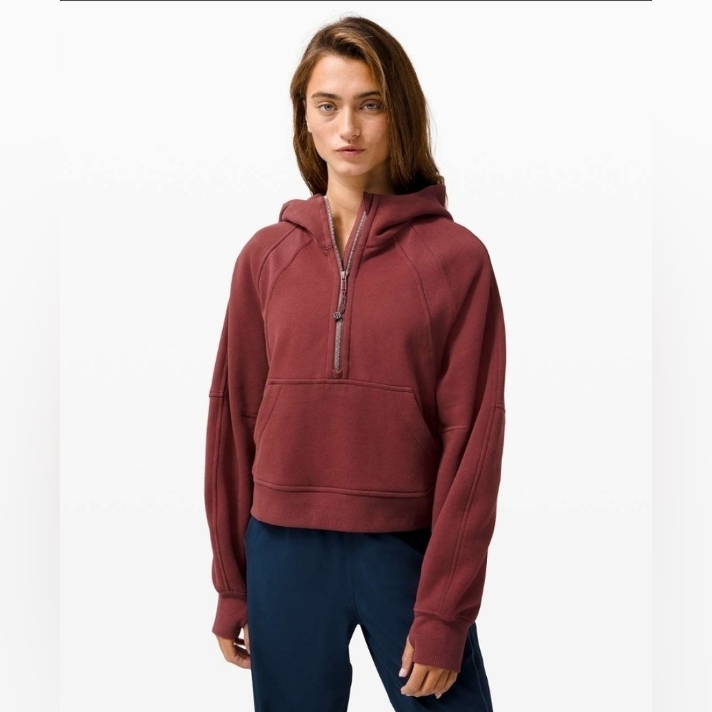 Lululemon Scuba Oversized 1/2 Zip Hoodie M/L Savannah Burnt Orange Sweatshirt